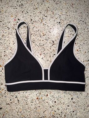 All Access by Bandier black white ribbed sports bra medium m